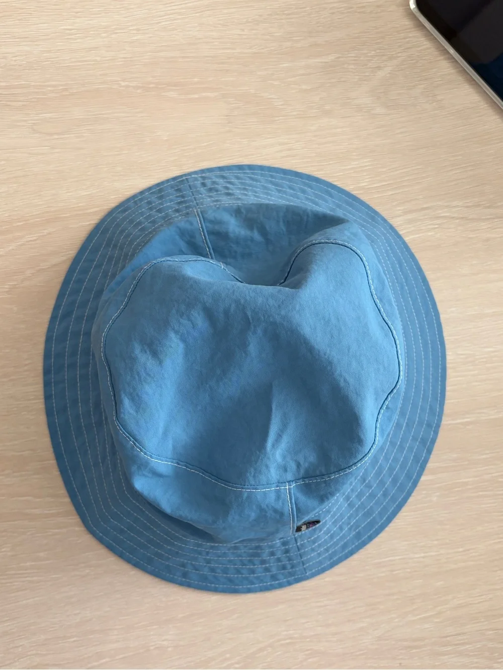 Patagonia Kids Reversible Bucket Hat in Olive and Sky Blue